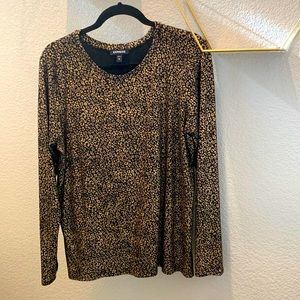 Black and gold animal print long sleeve top.